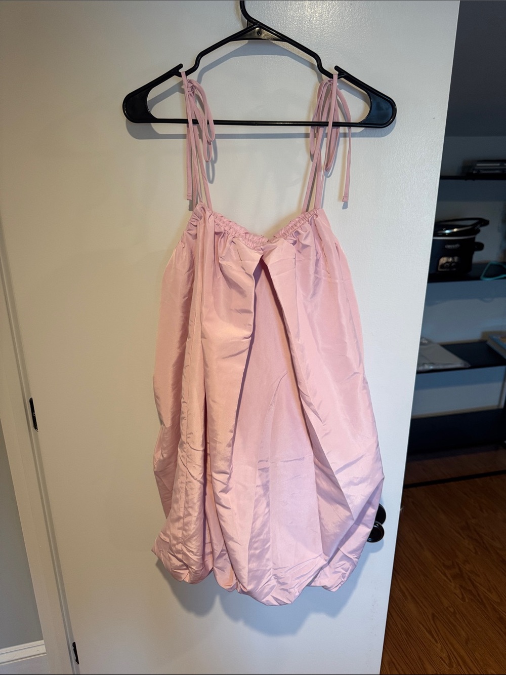 Old Navy Pink Satin Tie-Shoulder Midi Dress